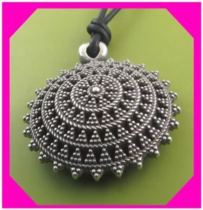 BRIGHTON FERRARA ETERNITY Black Silver Leather Cord Long NECKLACE Nwtag $68  50% - Picture 1 of 3