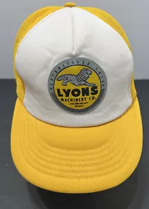 Sombrero de camionero de malla vintage Lloyns Machinery Co. Arkansas amarillo blanco espuma frontal - Imagen 1 de 13