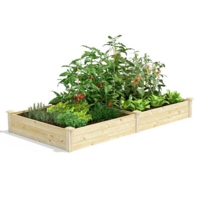 Original Pine Raised Bed 4 X 8 Ft X 10.5 Inch Garden Outdoor Expandable Wood - Image 1 of 4