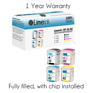 8 PK para cartuchos de tinta HP 10 / 82 C4844 C4911 C4912 C4913 Designjet 800 - Imagen 1 de 7