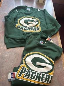 Vintage Champions Green Bay Packers Sweatshirt Size Youth Large X2 Lot With Tag - Picture 1 of 9