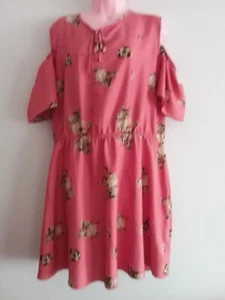 PEACOCKS - WOMENS SALMON PINK COLD CUT SHOULDER DRESS - SIZE 22 - Picture 1 of 6