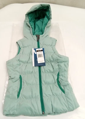 White Sierra D2204Y Girl's St.Helens Hooded Insulated Puffer Vest Mint Youth XXS - Image 1 of 4
