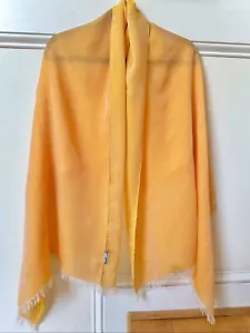 Hermes Silk Scarf Chiffon Long Stole Shawl Margiela period Orange Yellow VTG - Picture 1 of 6