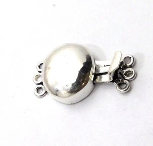 1 Pc 22X18X7mm Bali Box Clasp 3 Strand Antique Silver Plated Jewelry - Picture 1 of 3