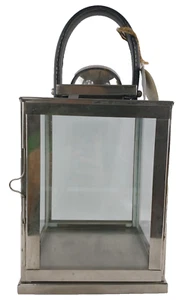 Handmade Uniquely Crafted Candle Lantern with Leather Handle ~ 10"x 8.5" x 7" - Picture 1 of 22