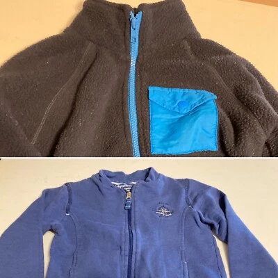 Lot 2 Boy’s Sz XS 4-5 Fleece & T4 Sweatshirt Full Zip Blue Long Sleeve Preowned - Image 1 of 4