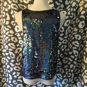 Maglietta paillettes Victoria's Secret ROSA Slouchy Bling Tank Top Small S Nuova con etichette - Foto 1 di 4