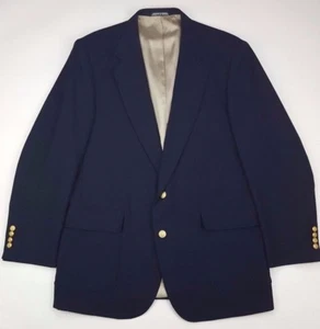 Blazer 44L Stanley Azul Negro Para Hombres Azul Marino Tono Dorado Botones de Metal Mezcla de Lana Talla  - Imagen 1 de 12
