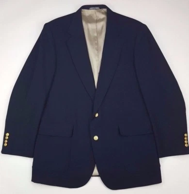Blazer 44L Stanley Azul Negro Para Hombres Azul Marino Tono Dorado Botones de Metal Mezcla de Lana Talla  Foto 1 de 4