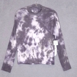 T&B Boys T-Shirt Gray White Tie Dye Long Sleeve Stretch Crew Neck XL New - Picture 1 of 8