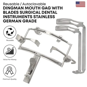 Mordaza bucal Dingman con cuchillas retractor quirúrgico y dental de acero inoxidable - Imagen 1 de 2