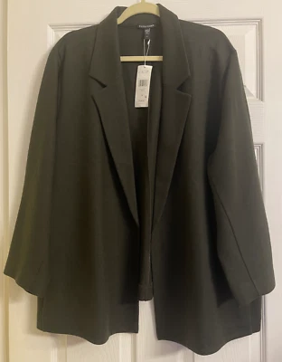 NWT $328 Eileen Fisher Woodland Boiled Wool Long Blazer 3X - Image 1 of 4