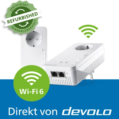 devolo Magic 2 WiFi 6 Powerline 2400 Mbps Mesh WLAN Verstärker 2x Adapter - Bild 1 von 4