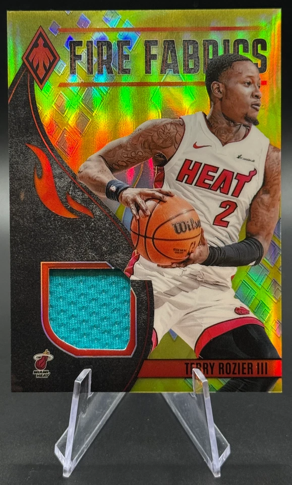 2023-24 Terry Rozier III 49/49 Panini Phoenix Fire Fabrics GU Patch Yellow Heat - Image 1 of 2