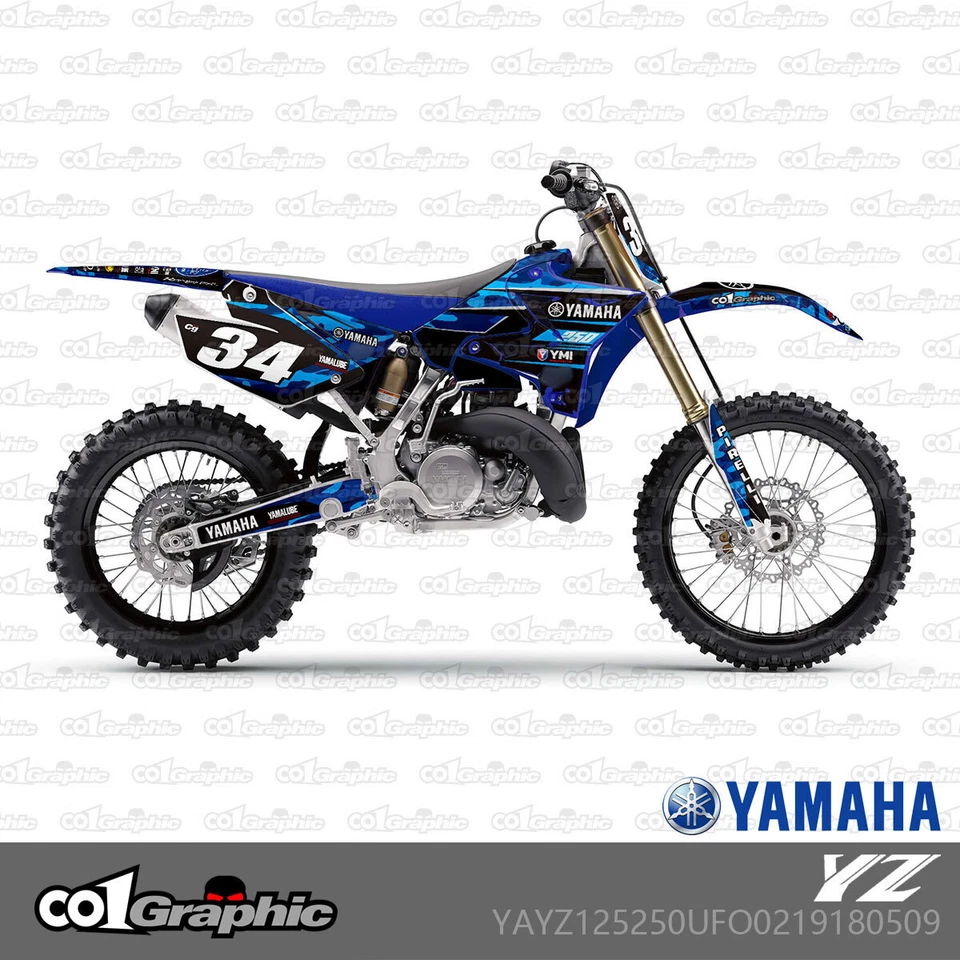 KIT COMPLETO DE CALCOMANÍAS GRÁFICAS PARA KITS DE RESTYLE UFO YAMAHA YZ125 YZ250 2002-2019 Foto 1 de 1