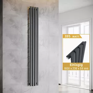 Heizkörper Design Wandheizkörper Paneelheizkörper schmal hoch Anthrazit 1800x239 - Bild 1 von 12