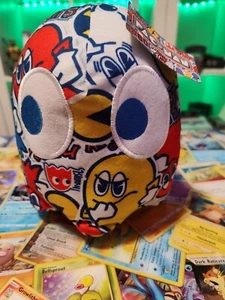 Pac-Man Sticker Bomb Pacman Plush 8" Toy Stuffed Doll 80"s Figure White Arcade - Imagen 1 de 5