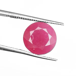 Rubino Mozambico Certificato Naturale Non Riscaldato Non Trattato Tondo4,40 ct Gemma Sciolta - Foto 1 di 4
