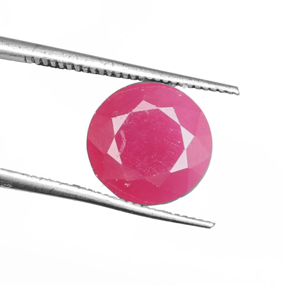 Certified Natural Unheated Untreated Mozambique Ruby Round4.40 ct Loose Gemstone - Image 1 of 4