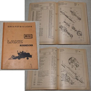 Lista de piezas de repuesto cosechadora LANZ MD 18 S edición mayo 1957 - Imagen 1 de 2