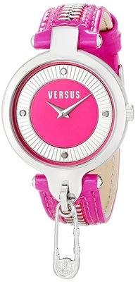 Versus by Versace Women's SOB090015 Key Biscayne Pink Leather Pin Zipper Watch  - Image 1 of 4