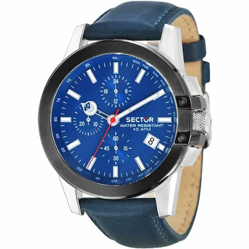 Men's Watch SECTOR 480 Chronograph Blue Leather Steel Case Sapphire Glass WR100 - Image 1 of 1
