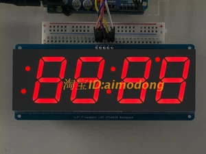 Red 1.2' 4 Digit 7 Seven Segment LED Display IIC for Arduino uno r3 - Bild 1 von 5