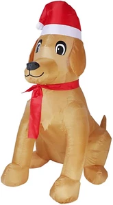 Outdoor Indoor Christmas Inflatable LED Lighted Golden Retriever Dog Yard Decora - Picture 1 of 12