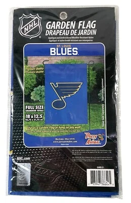 Bandera azul de San Luis fiesta bandera NHL hockey logotipo interior exterior jardín 18"x12,5" Foto 1 de 2