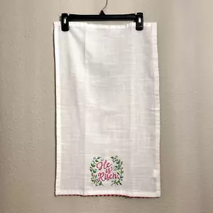 Kitchen Dish Tea Towel Embroidered Floral Christian Faith Religious He Is Risen - Picture 1 of 23