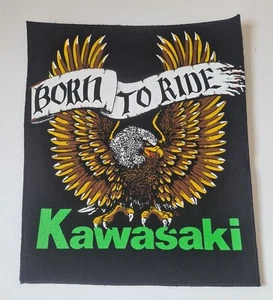 KAWASAKI Born To Ride - Aufnäher Patch Motorrad Biker 30 cm x 36 cm - Bild 1 von 2