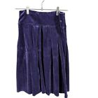 Sonia Rykiel Enfant Pleated Knee Length Purple Velvet Skirt Size XL
