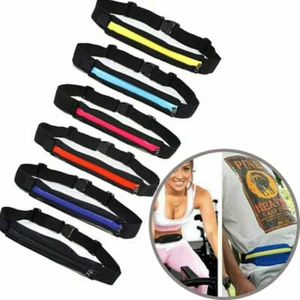 Running Waist Belt Pouch Sport Hidden Mobile Phone Men Women Gym Bags Thin Pack - Picture 1 of 12