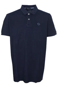 Camp David Poloshirt Polo Hemd Herren Kurzarm Regular Pique Baumwolle Blau Grau - Picture 1 of 7