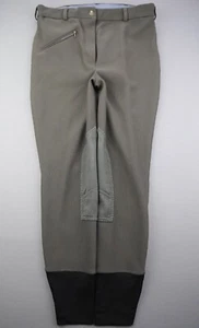 Women's Tuffrider Breeches Horse Riding Pants Ribb Knee Patch Charcoal Size 30 - Picture 1 of 10