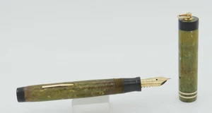 Sheaffer 5-30 Jade Grün & Gold Ringtop Füllfederhalter - 14kt Lifetime Feder - 1920er - Bild 1 von 7