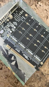 4 Port NVMe to PCIe Host Controller Expansion Card, M.2 NVME to PCIe X16 Adapter - Afbeelding 1 van 4
