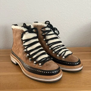 Rag & Bone Compass Wildleder Lammfell Schnürstiefel 37 7 Neu - Bild 1 von 11