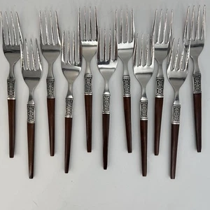 EKCO ETERNA La Joya Edelstahl Besteck MCM Set 11 Salatgabeln Holzimitat - Bild 1 von 4