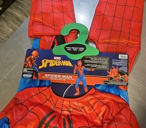 Marvel Spiderman gepolstertes Kostüm Größe Jugend Large (10-12) Muskeln Maske Spider Man - Bild 1 von 9