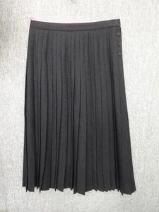 Size 14 Vintage JAEGER Skirt Grey 100% Wool Pleated In VGC - Picture 1 of 14