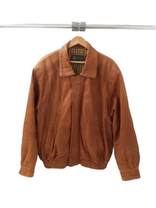 HIDE PARK Men's Size UK XL Light Soft Brown Leather Zip Close Coat PRE-LOVED - Picture 1 of 10