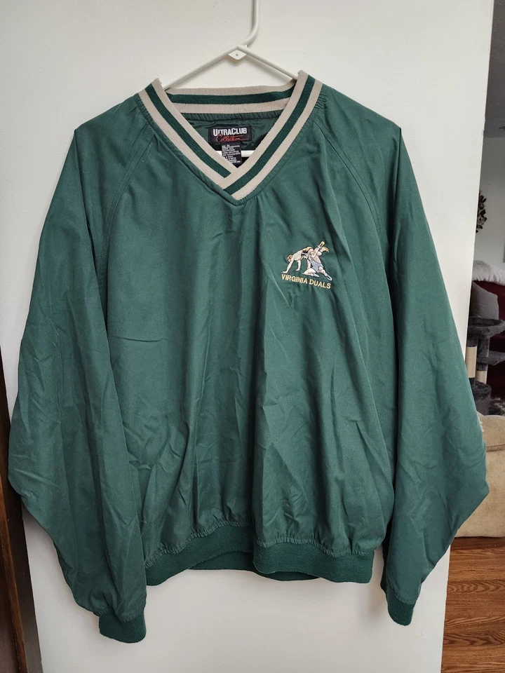 Chaqueta de lucha libre Virginia Duals verde mediana con cuello en V Foto 1 de 3