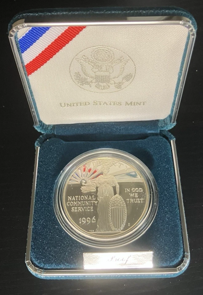 1996 National Community Service Commemorative Proof Silver Dollar - Image 1 of 4