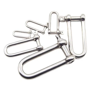 Grillete D largo de acero inoxidable 304 M4 M5 M6 M8 M10 tornillo pasador cadena cuerda elevación - Imagen 1 de 11