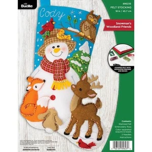 Bucilla 18" Filz Weihnachten Strumpf Kit-Schneemann Wald Freunde 89623E - Bild 1 von 4
