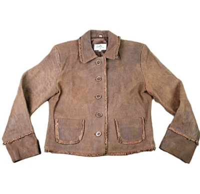 Vintage Womens Scully Western Leather Jacket w/short Fringe accents Medium - Image 1 of 4