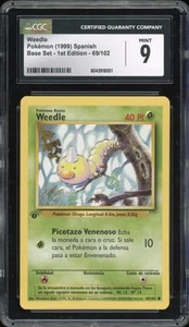 1999 Pokemon SPANISH 1st Edition Base Set Weedle 69/102 CGC 9 MINT - Picture 1 of 2