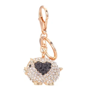 Fashion Cute Little Pig Couple Women Keychain Jewelry Gift - Picture 1 of 18